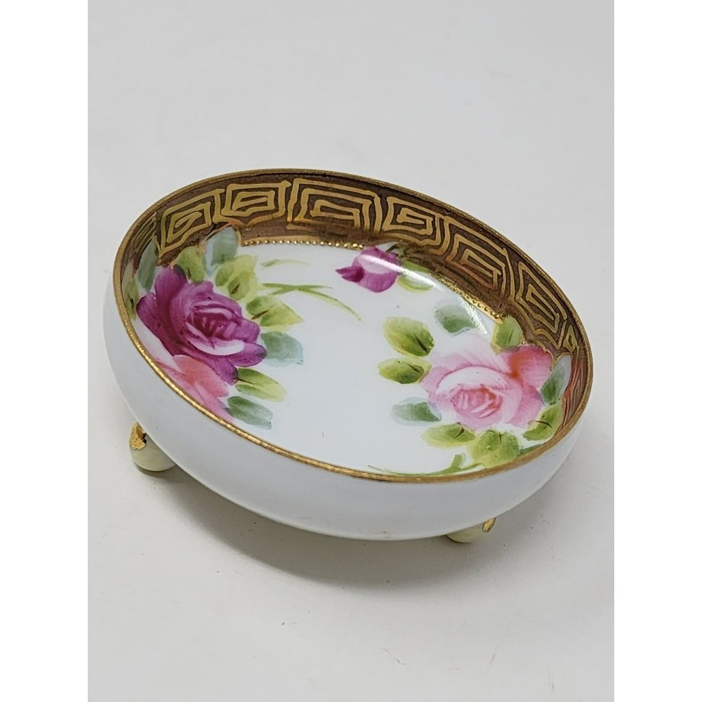 Vintage Nippon Hand Painted Mayo Bowl‎ Art Nouveau Pink Roses